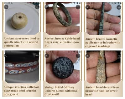 Collection of (6) Ancient & Antique Pcs of History Back to Iron Age,