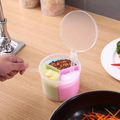 Seasoning Box with Spoon – Masala Box Spice Organizer for Kitchen