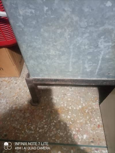 solid iron trunk with iron stand
