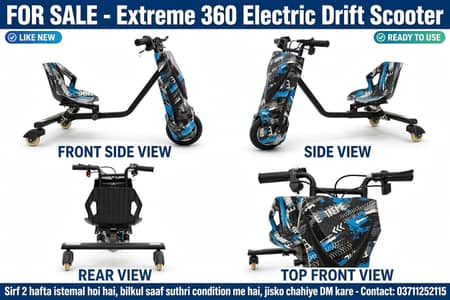 Extreme 360 Electric drift scooter  3 Gear  like new -2 weeks used