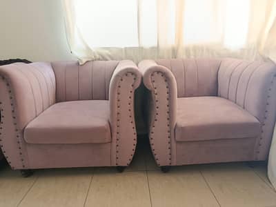 7 seater sofa lilacs color velvet