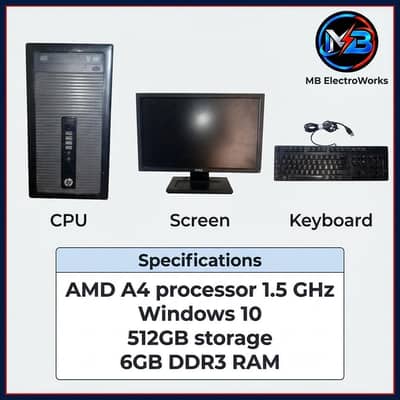 Completel Desktop Computer Set -HP CPU,Dell 19" LCD & keyboard