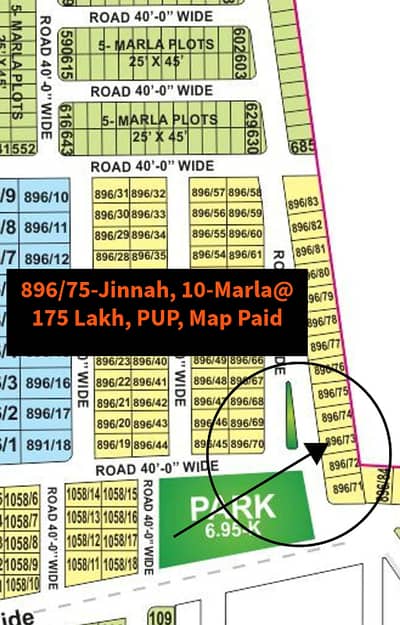 10 Marla Plot Foe Sale In Jinnah Block, Bahria Town, Lahore