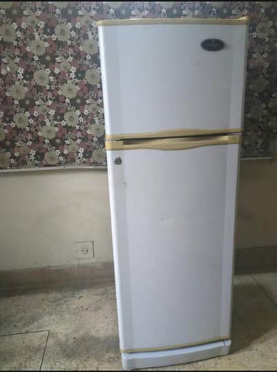 White Double Door Refrigerator with Golden Design – For Sale