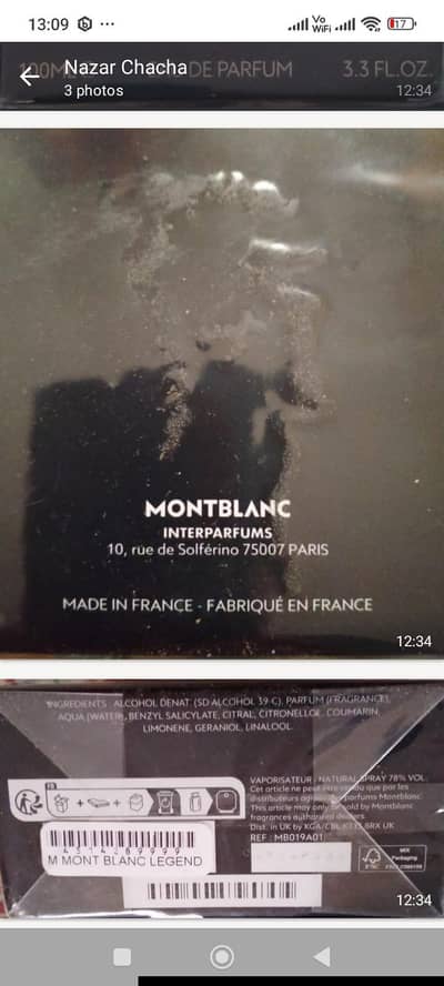 original legend Mont Blanc perfume