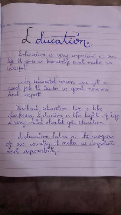 Neat Handwritten Study Notes - Importance of Education (Class 5-10)