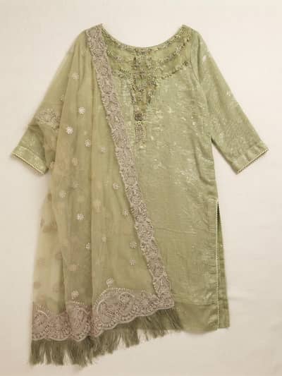 Elegant Mint Green Party Wear Suit