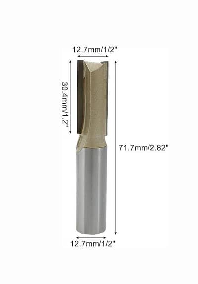 Golden straight router bit without bearing (Daimand tip)