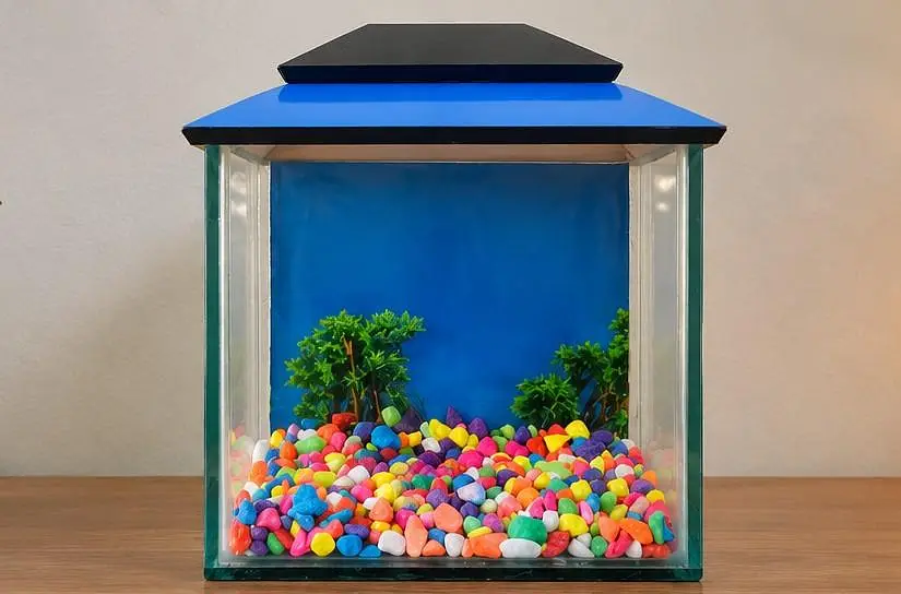 Small Fish Tank With Beautiful Gravel's and Plant — photo 3
