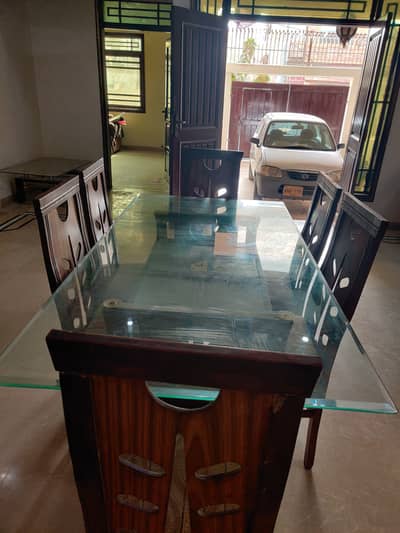 Dining table with six chairs