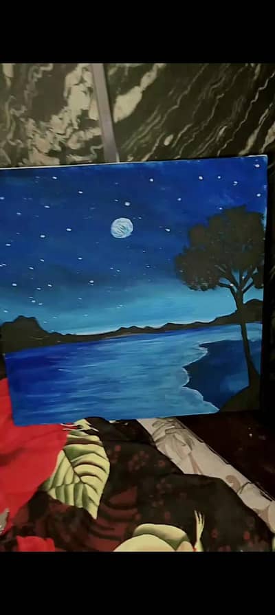 peacefull view canvas acrylic painting