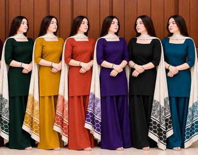 Winter Dhanak 3pc with Wool shawl