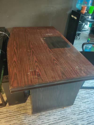 Office Executive Table with 3 Drawers, Wooden, Used