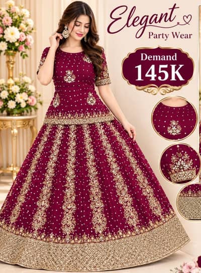 Beautiful Bridal Barat Lehnga/Luxury Wedding Dress/Heavy Embroidery