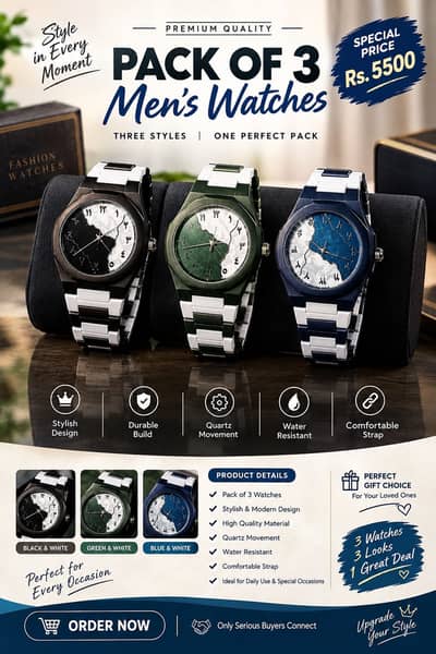 Premium 3 pack of watch