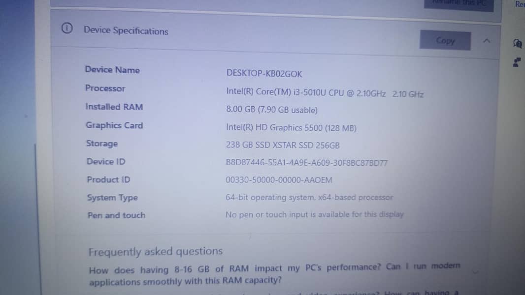 Dell core i3 7