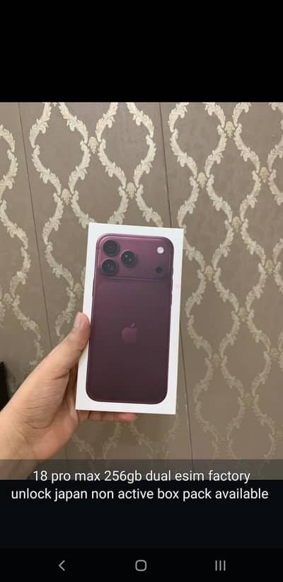 Apple iPhone 18 Pro Max 256gb factory unlock dual esim japan box pack