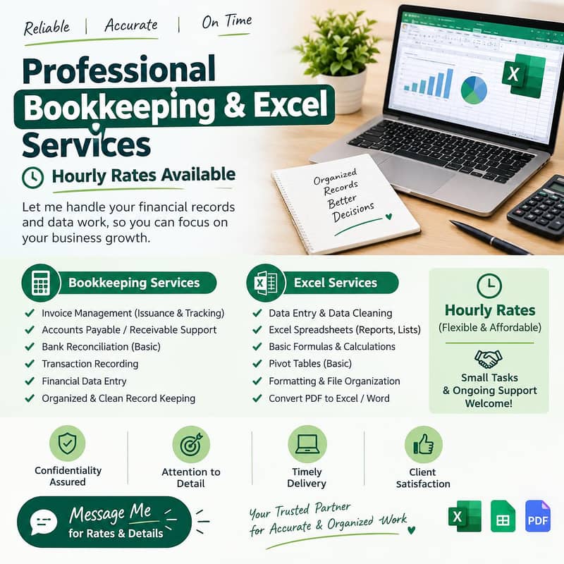Bookkeeping, Invoice Management & Excel Data Entry 0