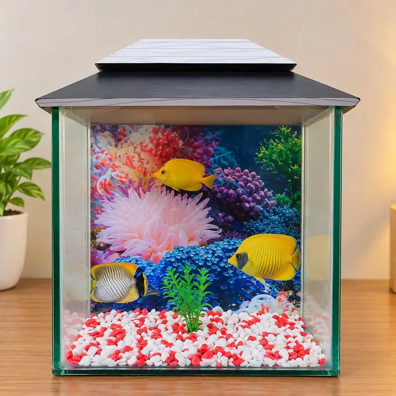 1 Fit Fish Tank With Beautiful Gravel's and Plant — photo 2