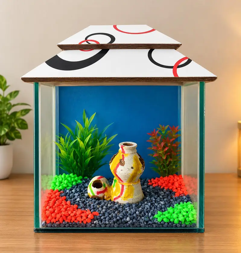 1 Fit Fish Tank With Beautiful Gravel's and Plant — photo 3