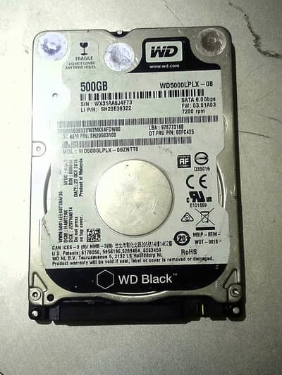 internal hhd 500gb excellent health