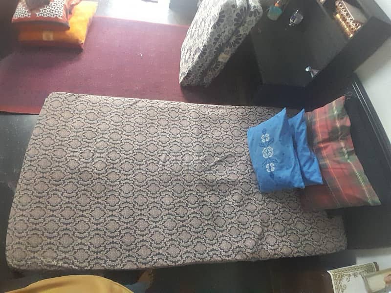 Single Bed With Side Table & Spring Mattress 1