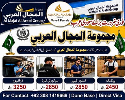 Saudia Arabia Jobs. Done base Available Ha