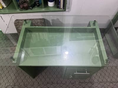 Green painted wooden table