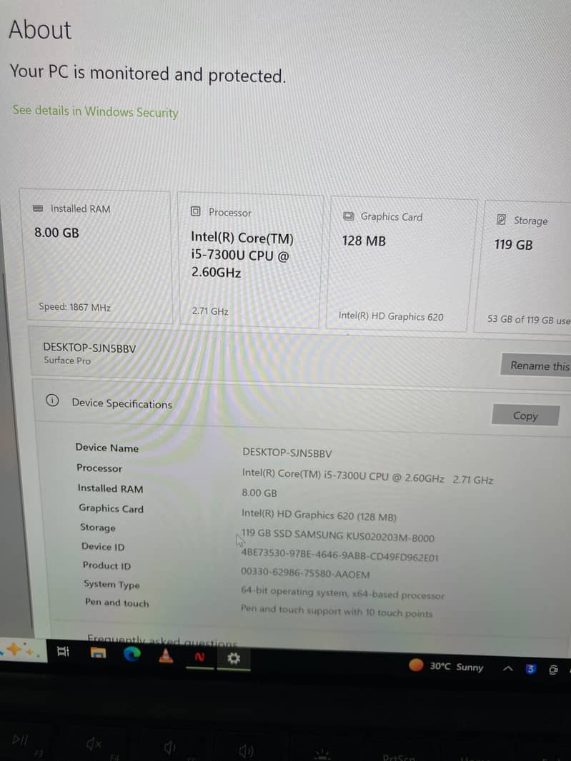 Microsoft Surface Pro 5 (i5 7Gen) 2