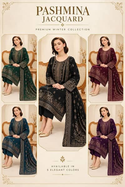 Pashmina Jacquard New  collection 3-Piece Suit*
