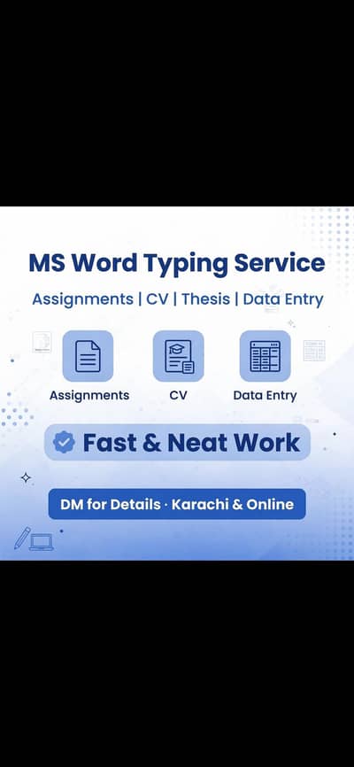 computer services-MS word data entry, CV work