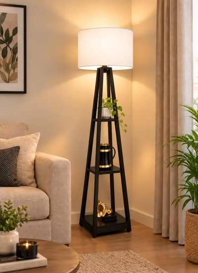 lamp wooden/steel