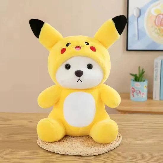 Pikachu Hoodie Stuff Toy – Cute Pokémon Plush Hoodie Doll | Soft Yellow Anime Plushie for Kids & Adults (Gift & Collectible)