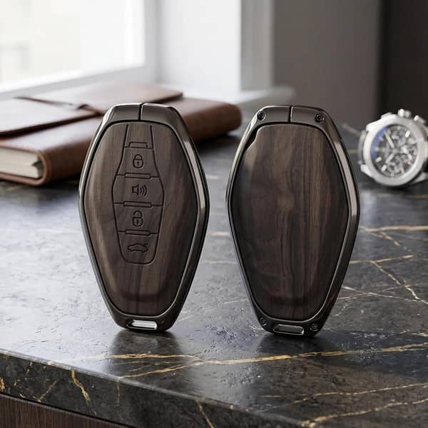 Jetour X70 Elite Series Metal Car Key Case — Zinc Alloy Protective Cover (Brown)