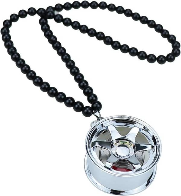 Universal Aluminum Rim Car Hanging Rear View Mirror Decoration (Silver) by JDM