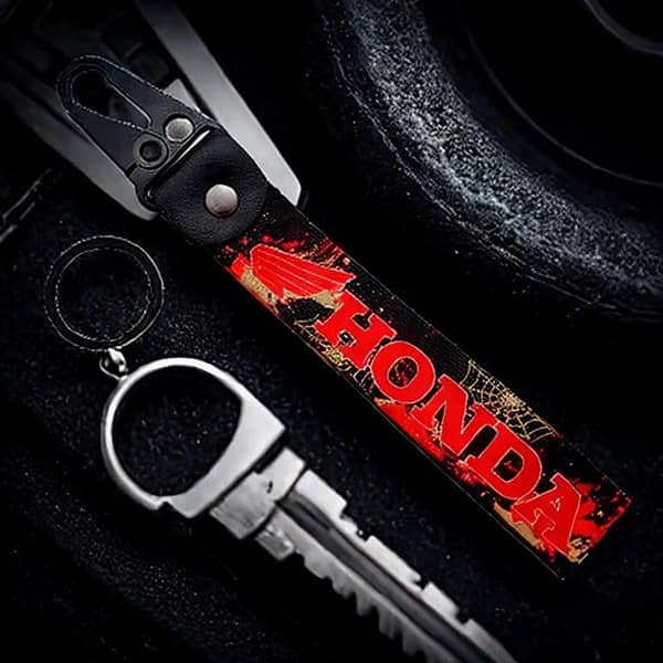1 Pc Universal Honda Fabric Keychain | Elegant Look Premium Car & Bike Key Ring Holder Accessory