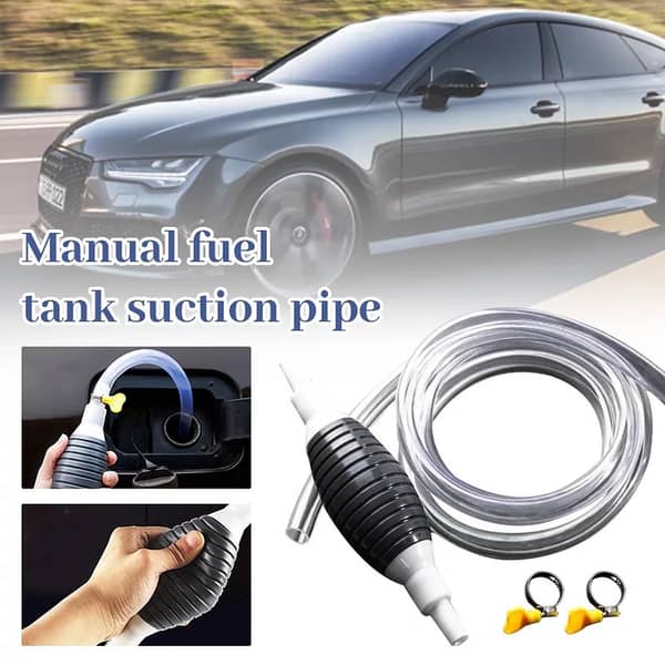 Universal Manual Fuel Transfer Pump with Flow Switch for Petrol, Diesel, Oil and Water – Portable Siphon for Cars, Motorcycles, Garages & Emergencies