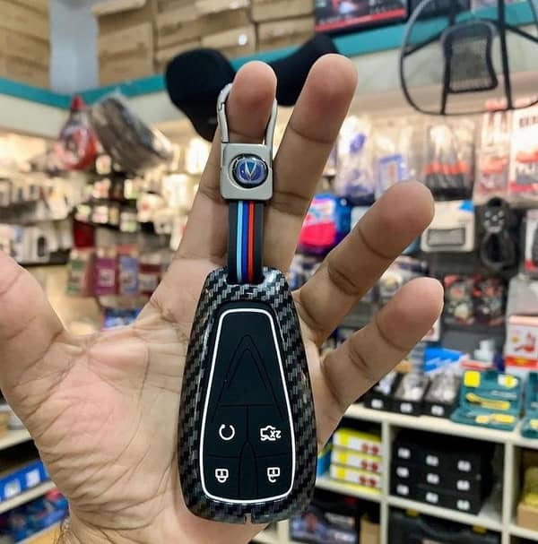 Changan Oshan X7 2022 Key Cover with Metal Shell and Carbon Texture
