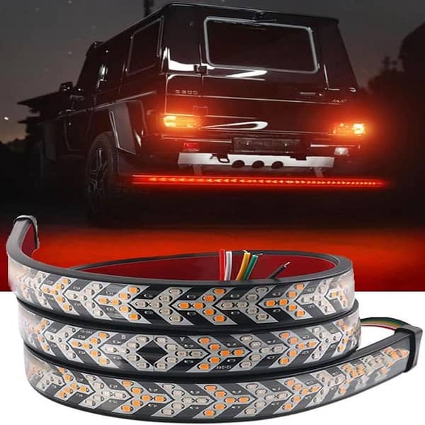 1 Pc Universal 60 Inch Jeep Flexible LED Tail Light Strip with Flowing Turn Signals, Brake, Reverse & Running Lights