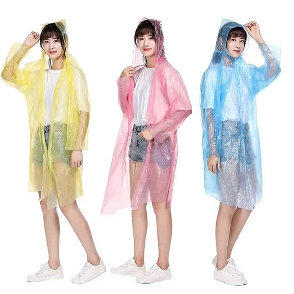 Pack of 5 Lightweight Waterproof Travel Raincoats for Emergencies