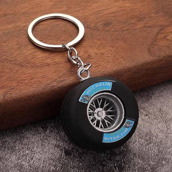 Michelin Tyre Keychain – Premium Black Rubber Car & Bike Key Ring (Brand: Michelin)