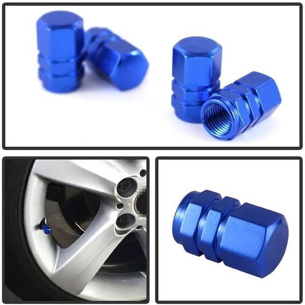 Aluminum Tire Valve Stem Caps – Universal Air Dust Covers for Car, SUV, Motorcycle & Truck Wheels | Anti-Corrosion Tyre Accessories (4 Pcs Set)