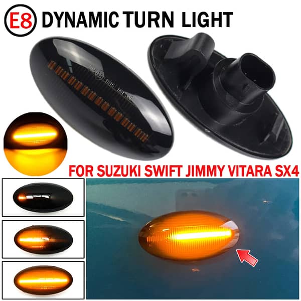 2 Pcs LED Amber Indicator Lights for Suzuki Swift Alto Turn Signal Lamp Bright Flashing Side Indicator Bulb Car Replacement LED Lights Auto Accessories Universal Fit