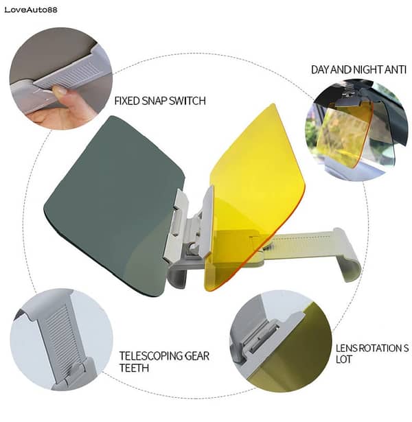 Universal Car Anti-Glare Mirror for Day and Night Vision