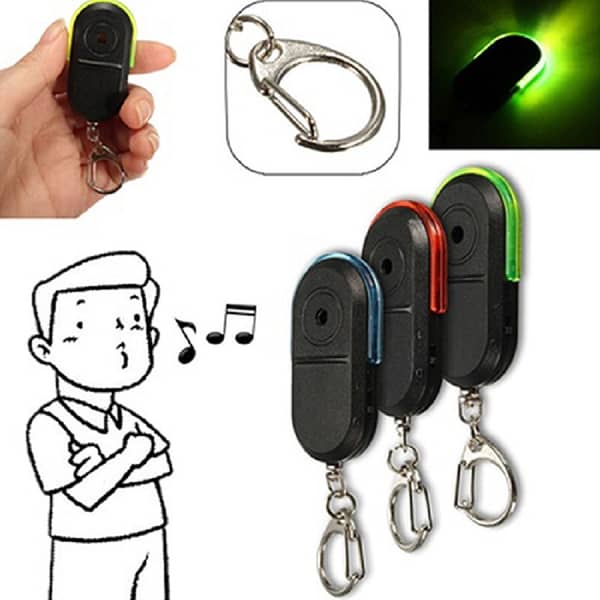ATS-0136 Wireless Anti Lost Key Finder Alarm Keychain LED Flash Light Whistle Sound Locator Tracker