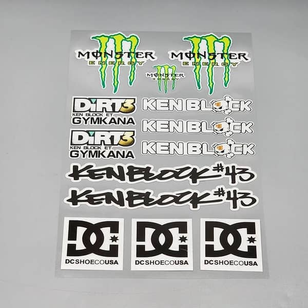 MONSTER Embossed Sticker Sheet for Car & Bike – High-Quality Decals