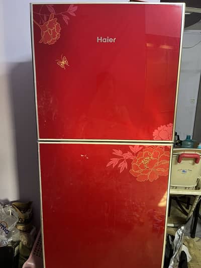 Haier Red Glass Door Refrigerator – For Sale