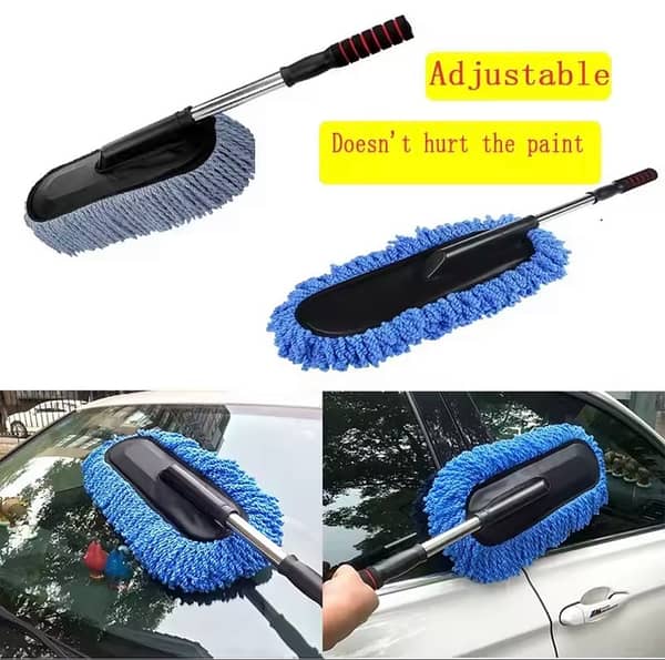 Microfiber Car Duster with Retractable Pole for Cars, SUVs and Home Cleaning
