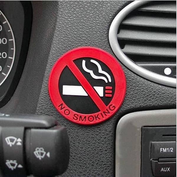 Waterproof No Smoking Logo Car Sticker Pack (Set of 3) Warning Decals