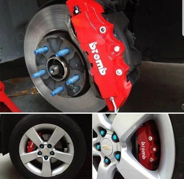Set of Red Brake Caliper Covers – Universal Car Brake Disc Covers, High Heat Resistant, Decorative Sport Style Upgrade for Alloy Wheels
